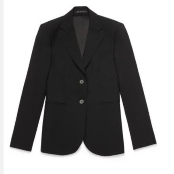 Theory Tailored Wool Blend Two Button Welt Pockets Blazer Classic Office Neutral - Picture 10 of 14